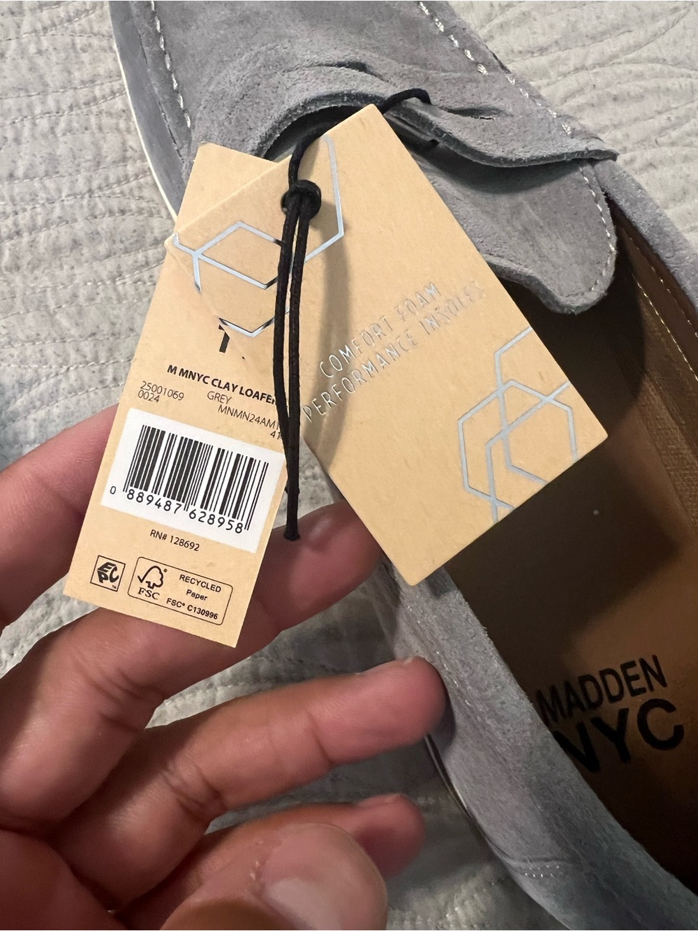 Men's Steve Madden Grey Suede Penny Loafers - Picture 5 of 6